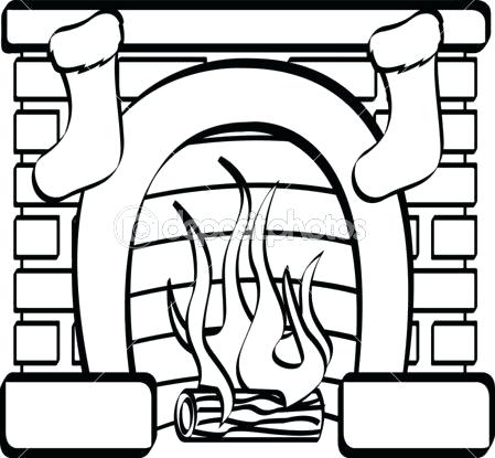 chimney clipart black and white