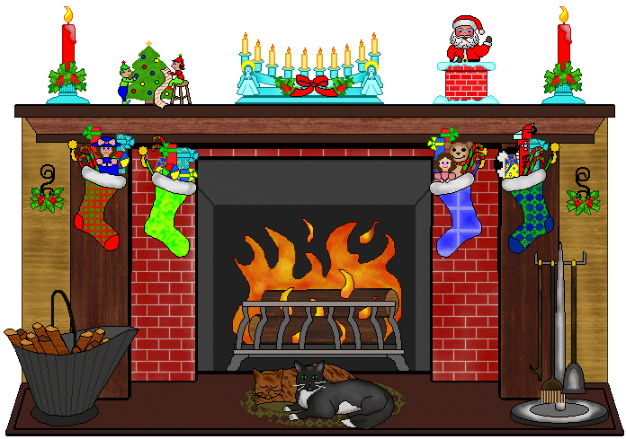 chimney clipart christmas tree fireplace