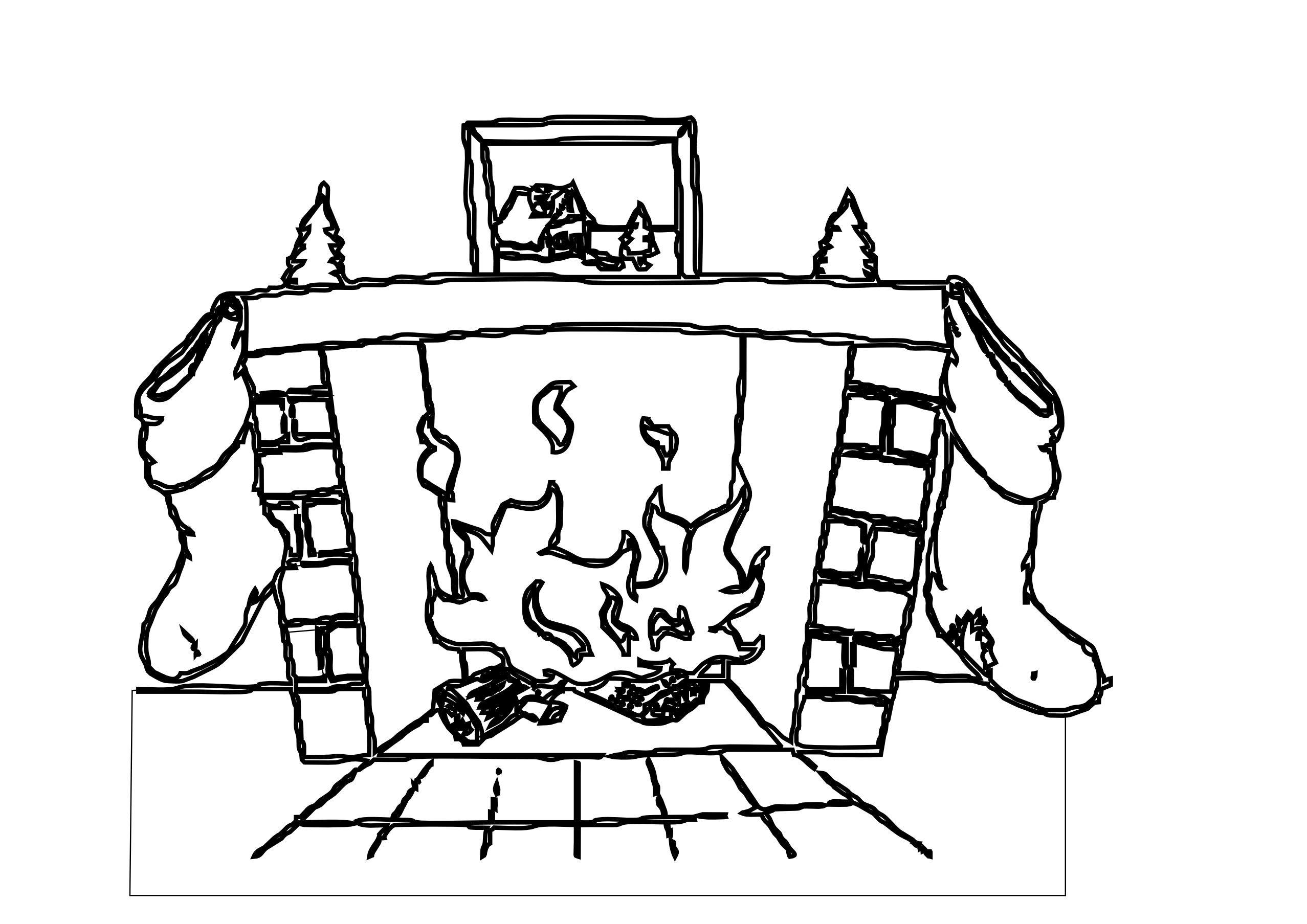 Raffle clipart black and white. Clip art fireplace 
