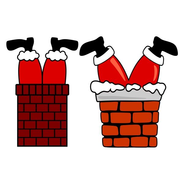 clipart santa chimney