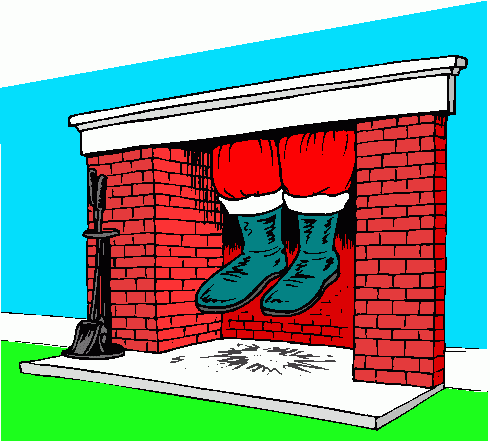 chimney clipart santa foot