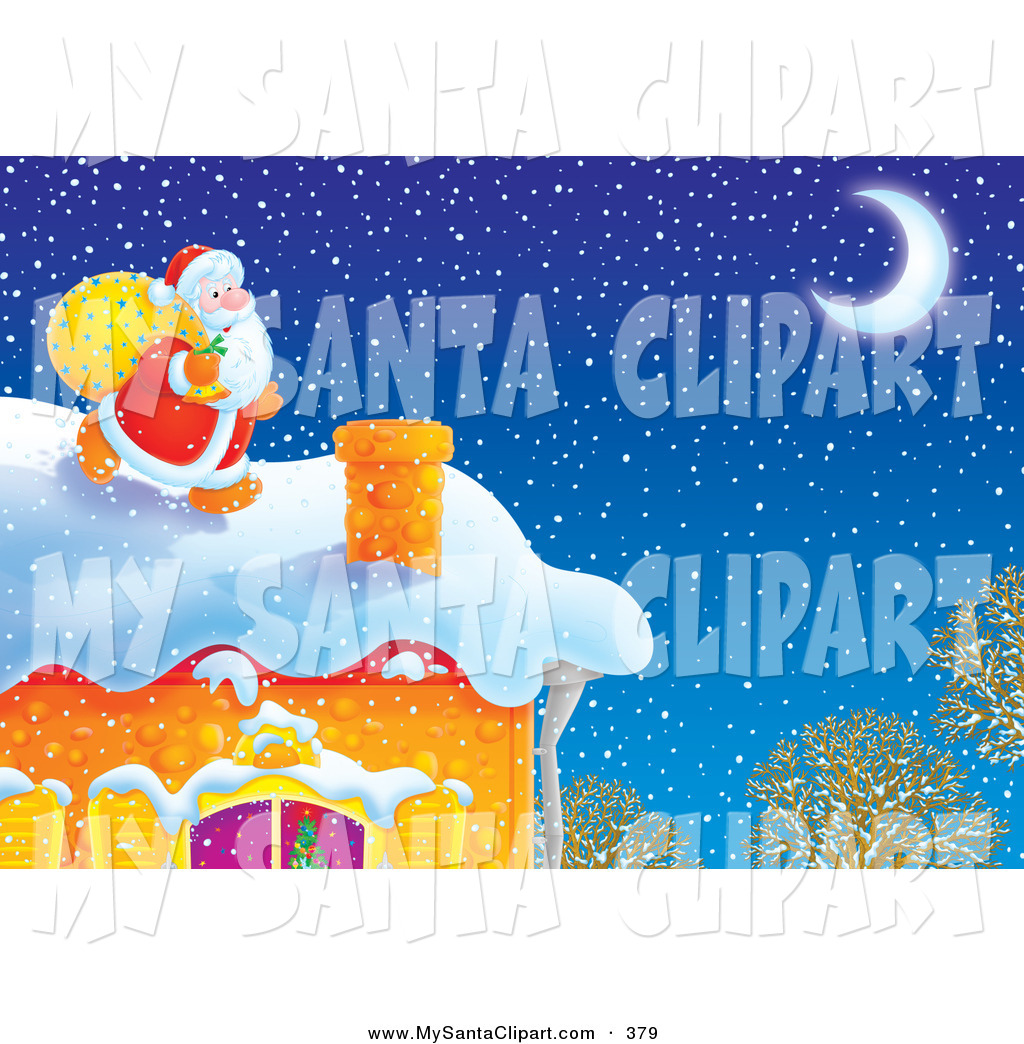 Royalty free stock santa. Chimney clipart snowy
