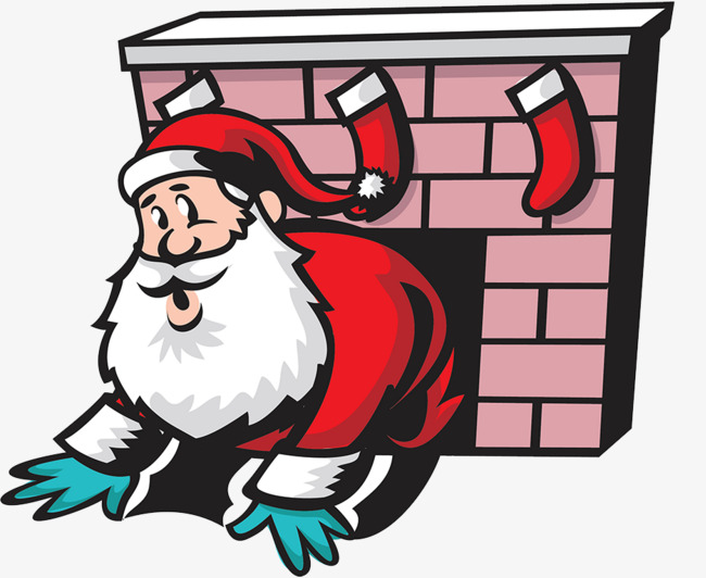 Chimney clipart stocking clipart. Santa claus illustration gift