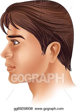 Chin clipart boy side view. Vector art a of