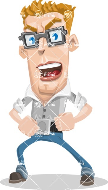 Chin clipart cleft chin. Vector tall geeky man