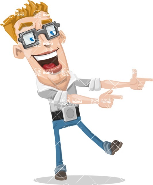 Vector tall geeky man. Chin clipart cleft chin