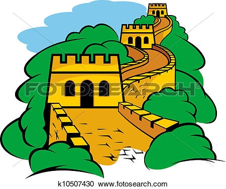 Stylish great wall of. China clipart color