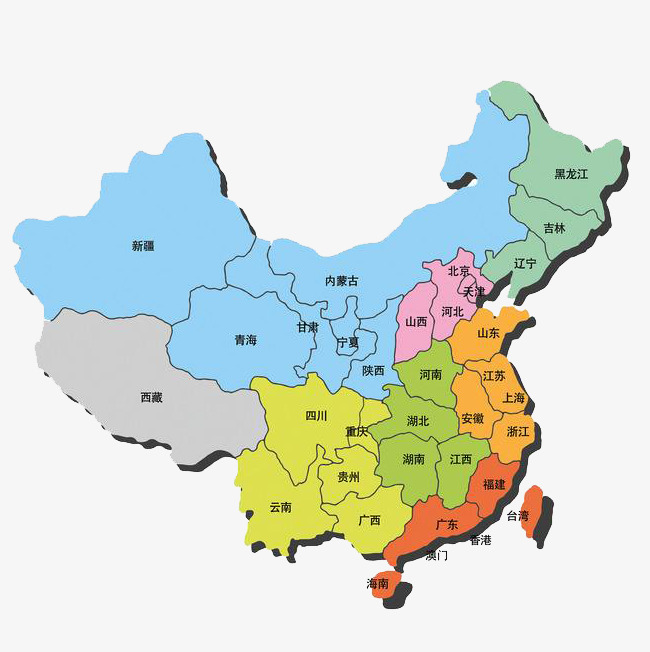 China clipart map. Vectors of provinces and