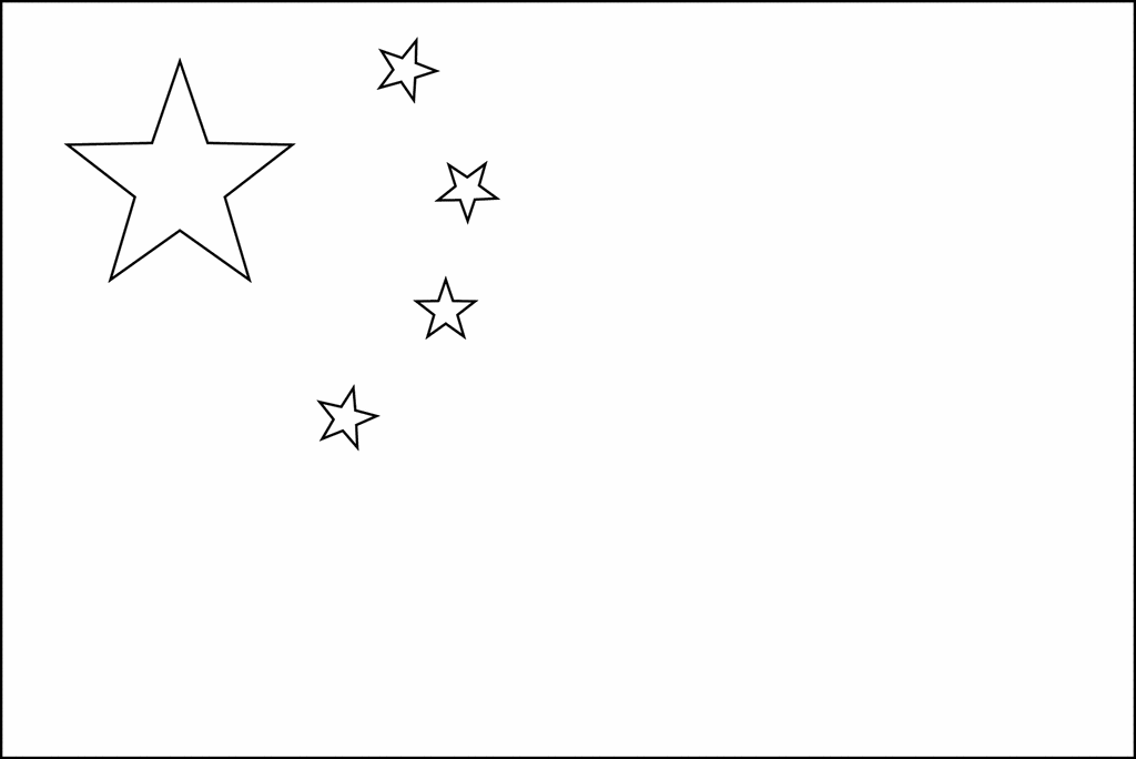 Chinese clipart line. China flag template outline