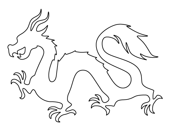 China clipart outline. Chinese dragon pattern use