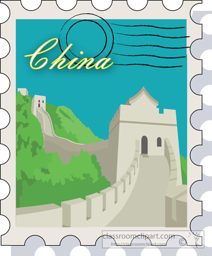 Travel of with great. China clipart stamp