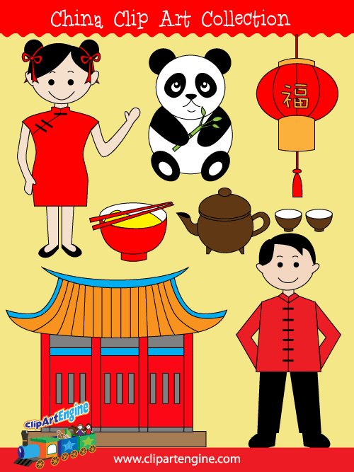 Clip art collection for. China clipart vector
