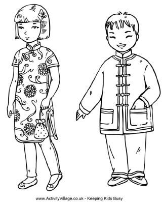  best coloring pages. Chinese clipart black and white