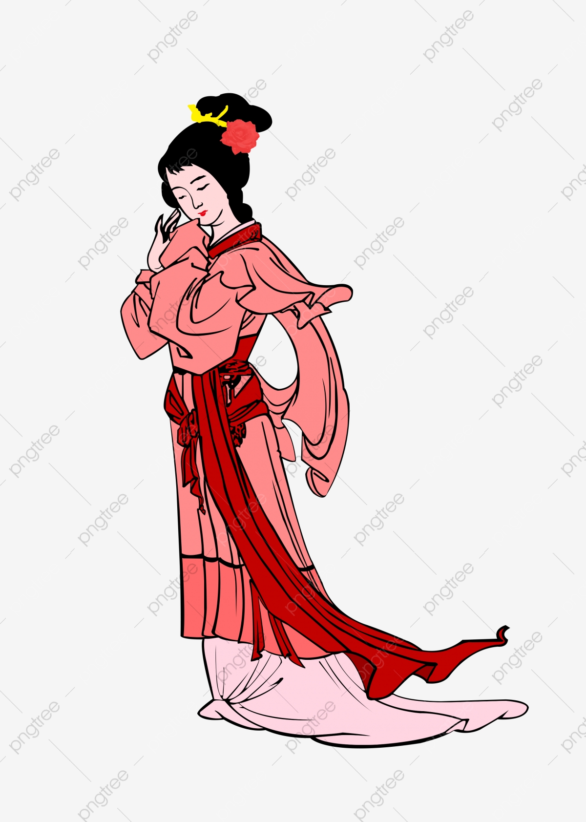 Chinese clipart lady chinese. Ancient portrait beauty 