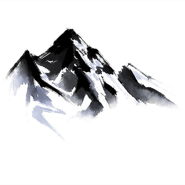 Chinese clipart mountains. Wind and ink mountain