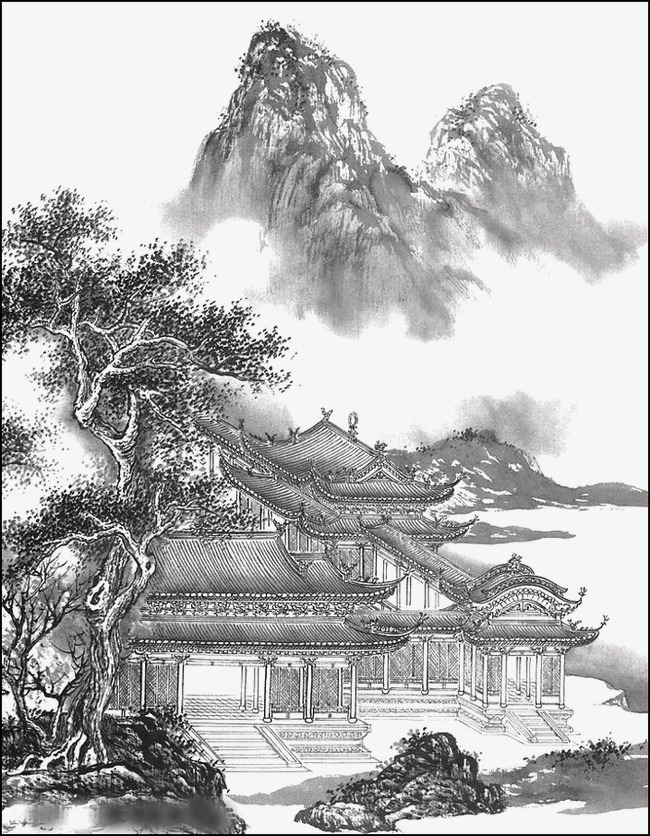 chinese clipart scenery