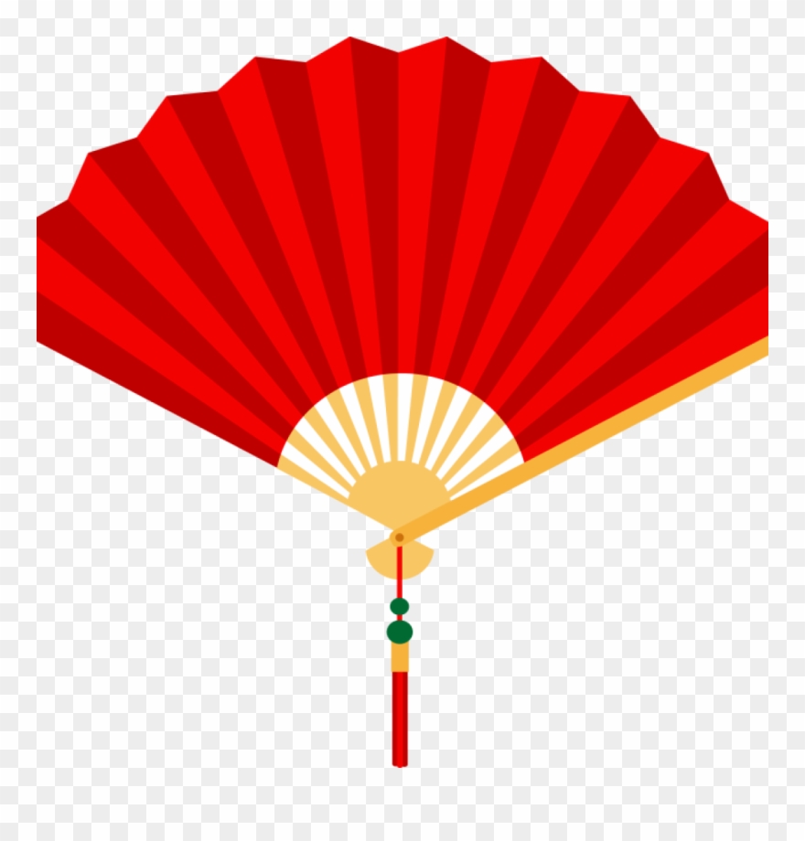 Fan wind red png. Chinese clipart transparent