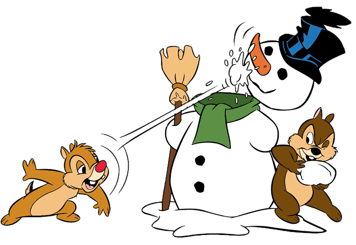 Chip and dale clip. Snowman clipart glove