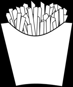 chips clipart black and white