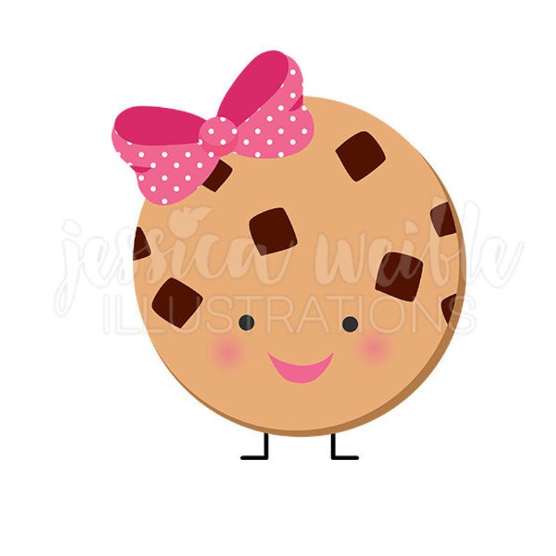 Cookies clipart character. Cute chocolate chip cookie
