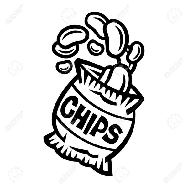 chips clipart black and white