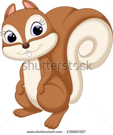 Cute cartoon baby squirrels. Clipart squirrel carton