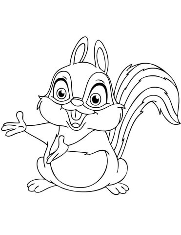 chipmunk clipart coloring page