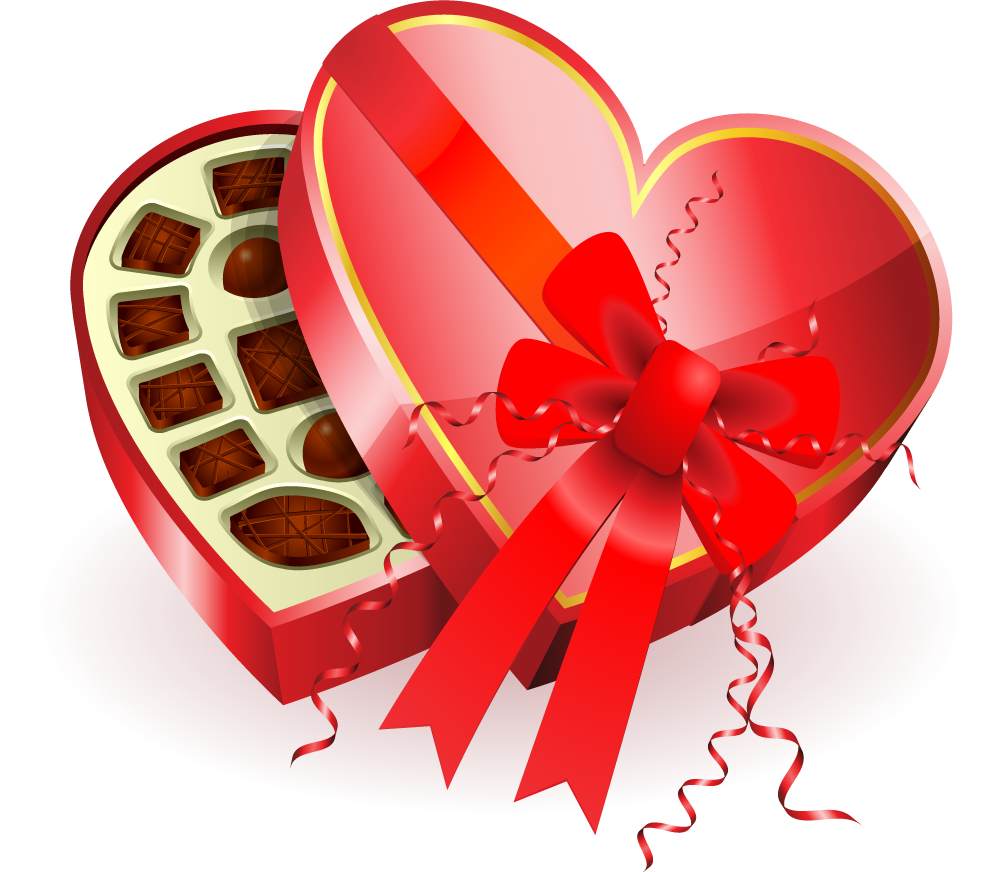 Large heart chocolates box. Valentine clipart chocolate