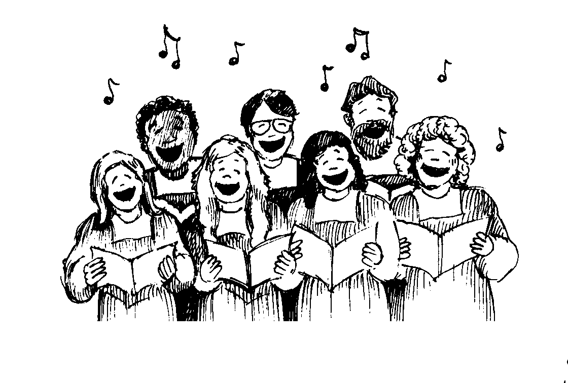 Free . Choir clipart black and white