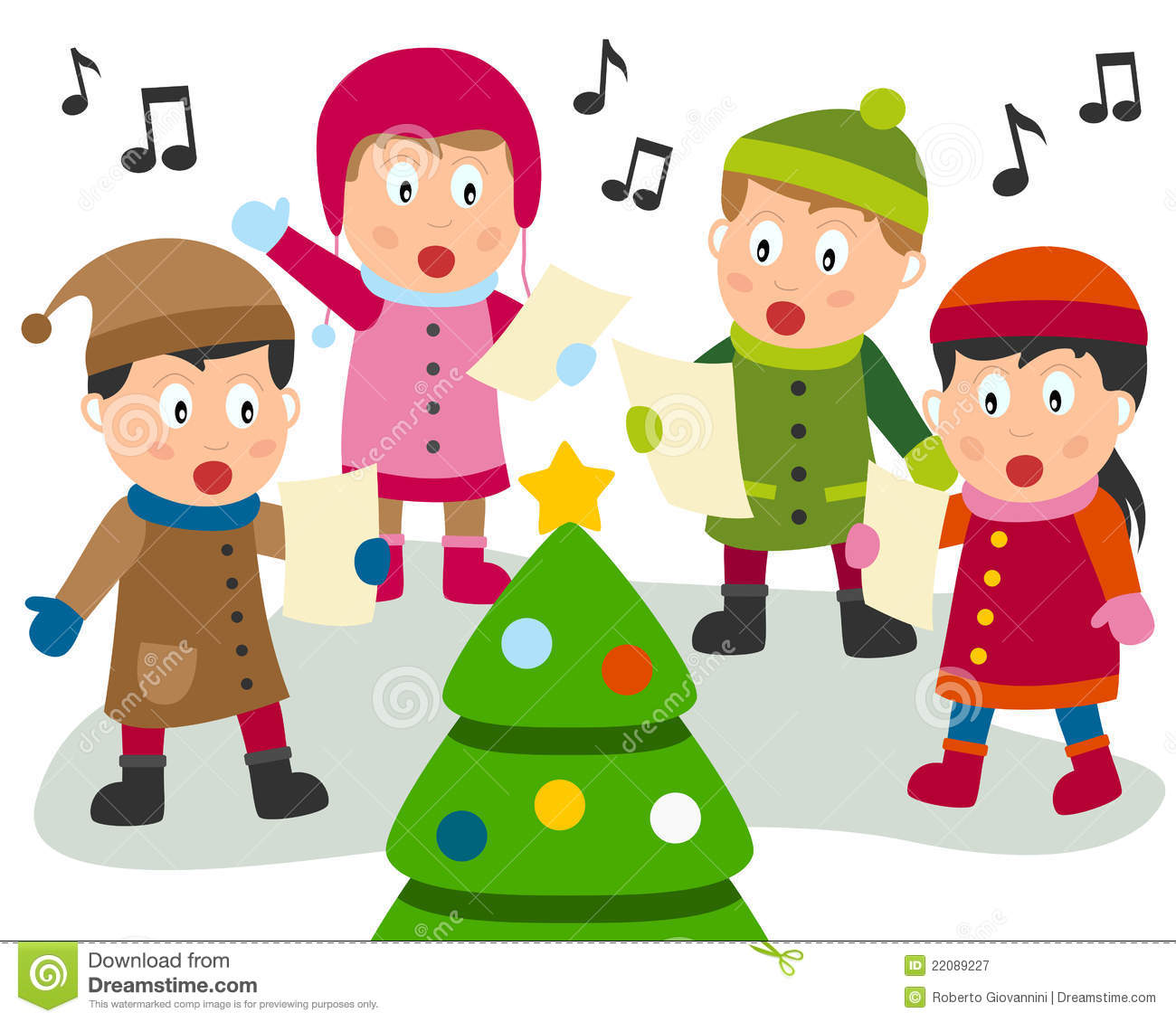 caroling clipart carol service