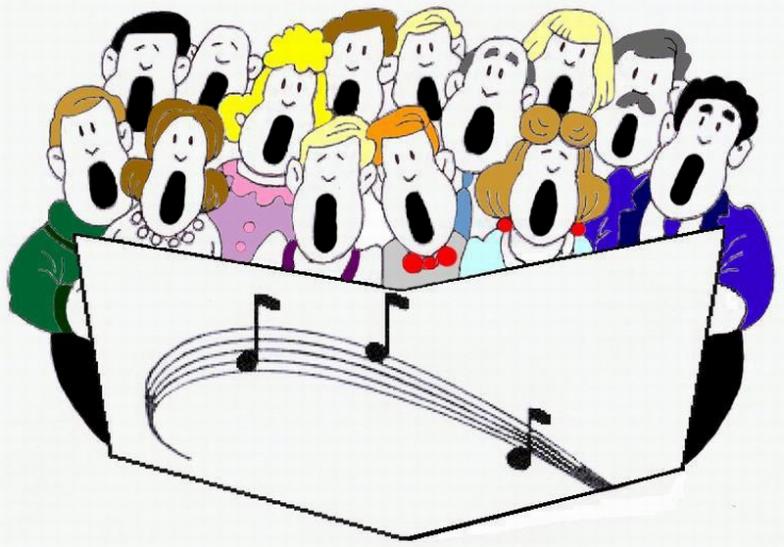 Community singing musical evening. Choir clipart school assembly