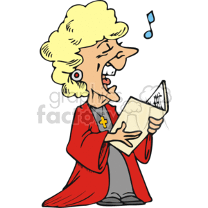 A woman singing for. Choir clipart senior citizen