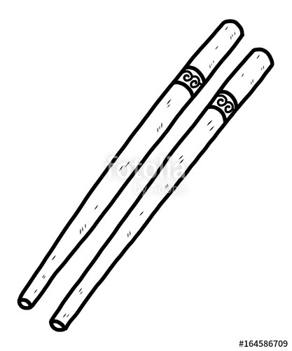 chopsticks clipart black and white