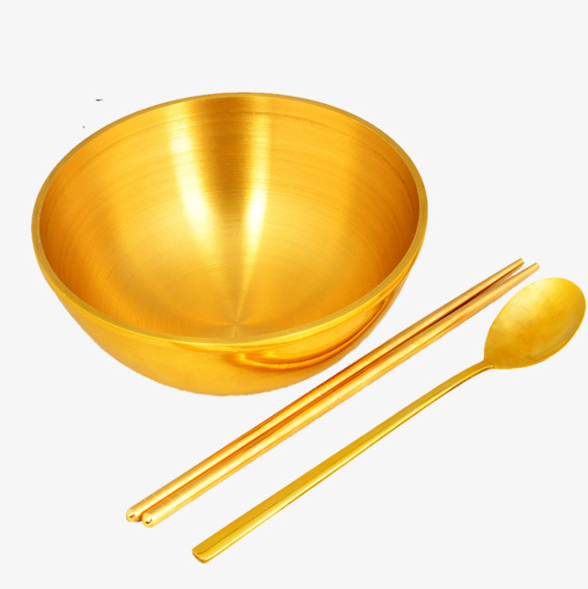 Eat must golden bowl. Chopsticks clipart spoon