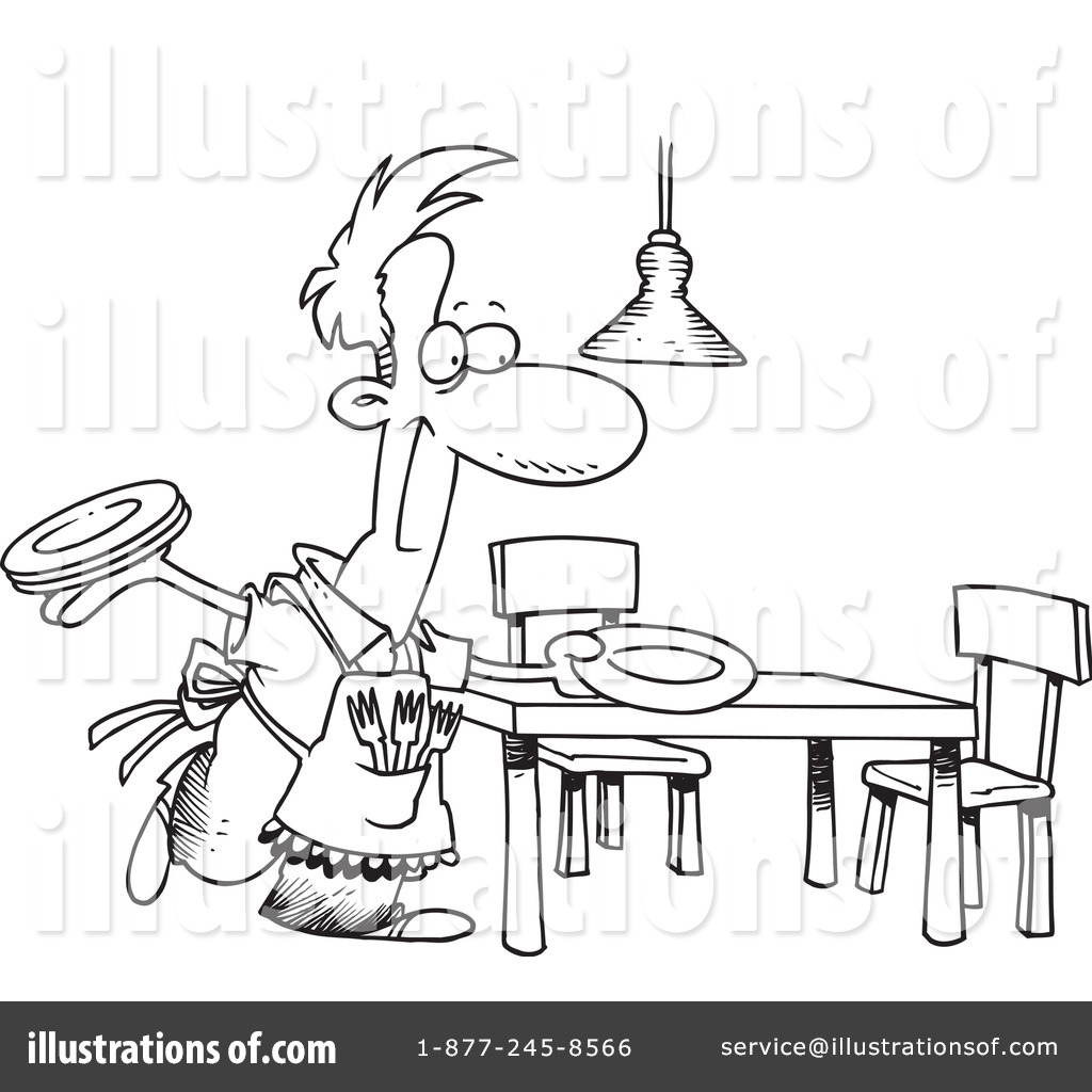 chores clipart black and white