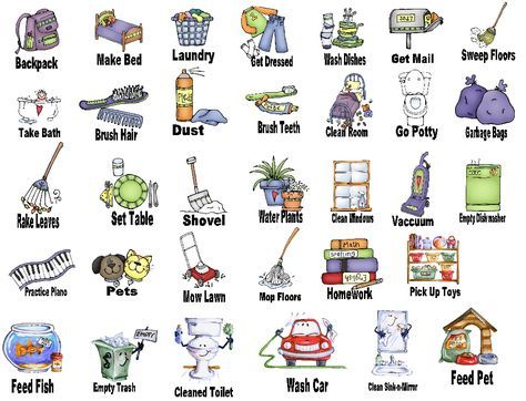 Kids chart clip art. Chore clipart child chore