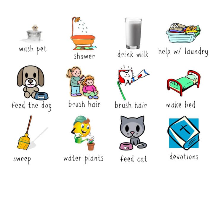 Chore clipart free kid. Diy chart idea for