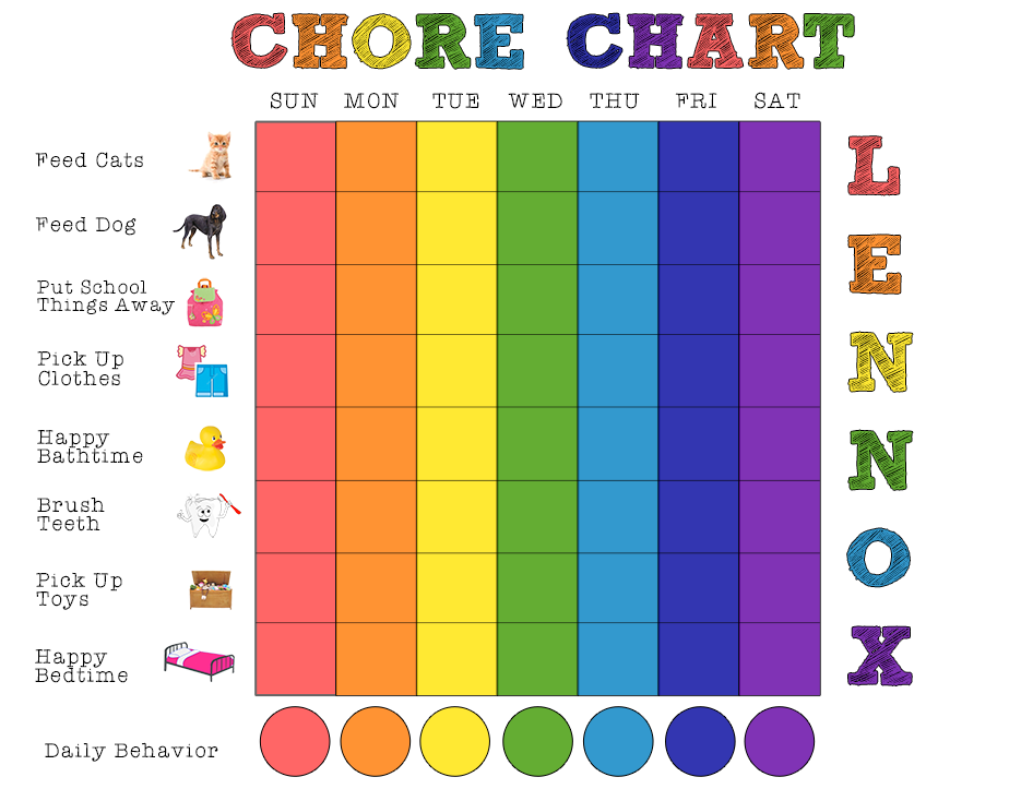 Printable weekly chart for. Chore clipart free kid