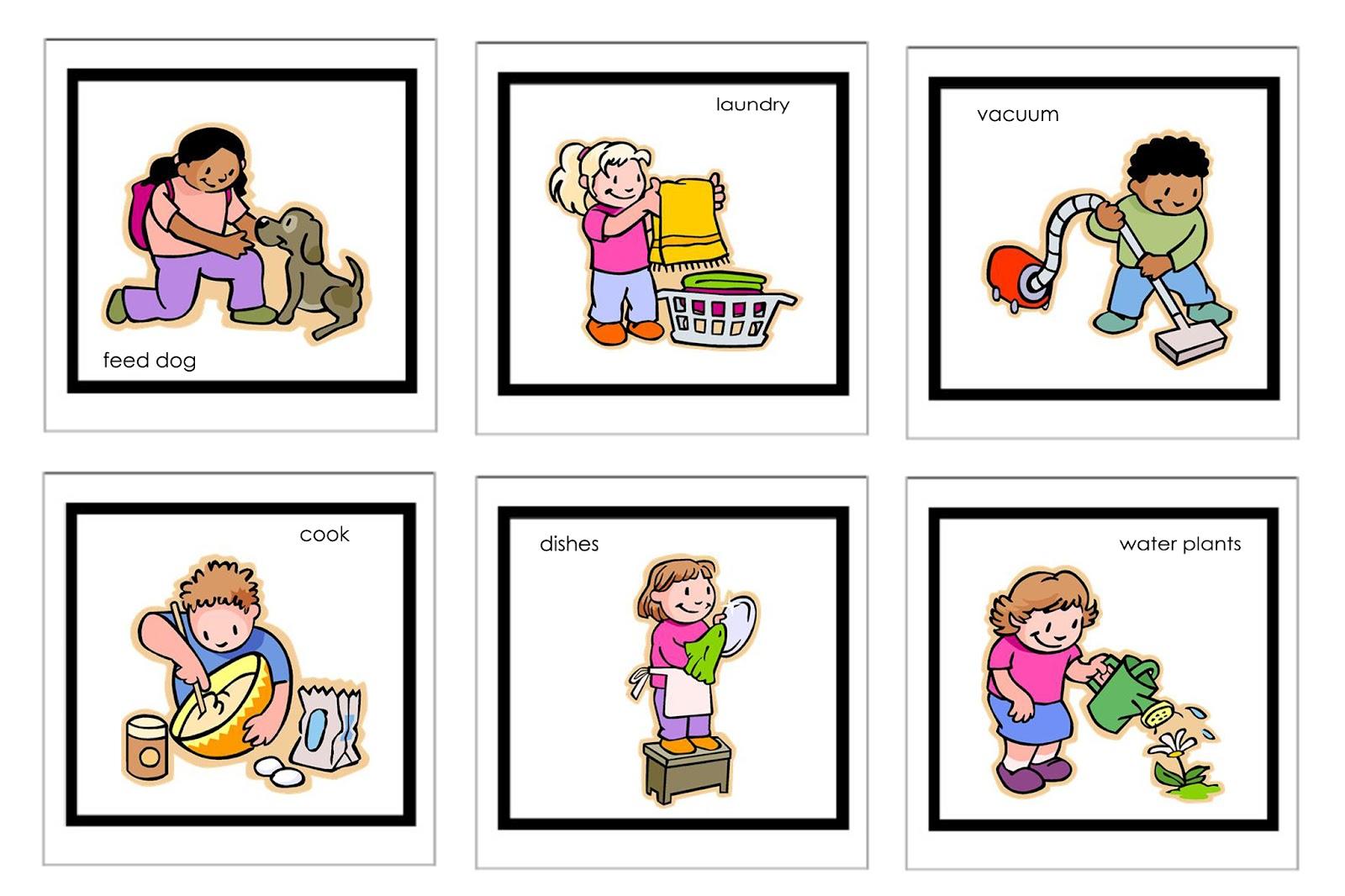 Chore clipart house. Household chores station 