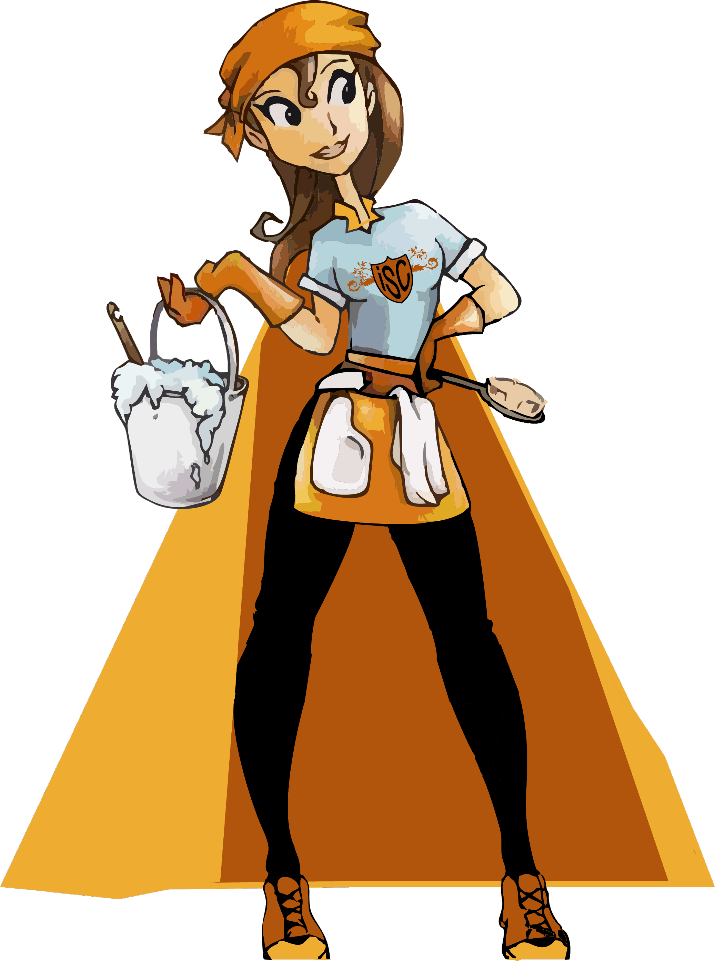 Home cleaning service year. Female clipart janitor
