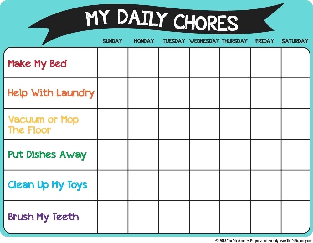 Free printable kids chart. Chore clipart kindergarten