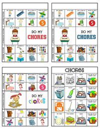 Chore clipart kindergarten. Preschool charts card stock