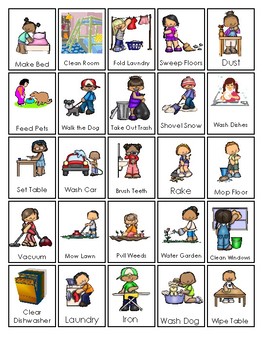 Chart teaching resources teachers. Chore clipart printable