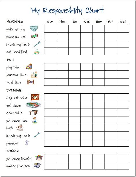 6 Year Old Chore Chart Ideas