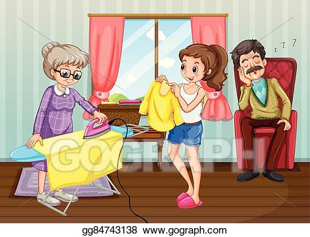Chores clipart person. Eps vector people doing
