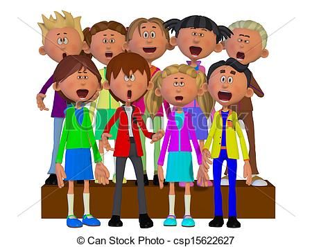 Chorus clipart child choir. And stock illustrations vector