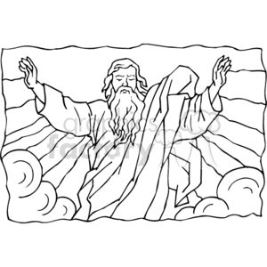 Drawing of royalty free. God clipart black and white