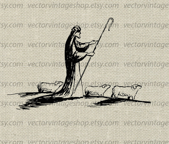 Christian clipart illustration. Christmas shepherd vector graphic