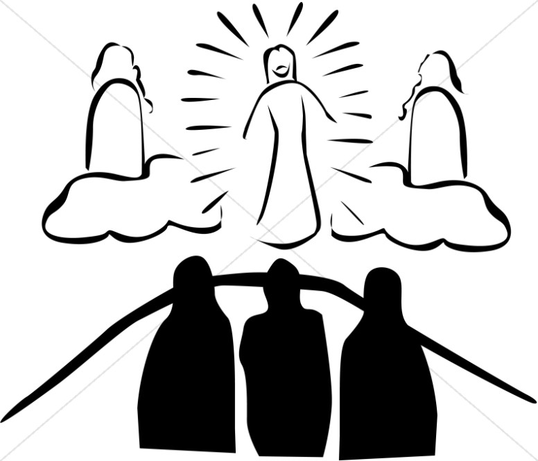 Black and white. Christian clipart transfiguration