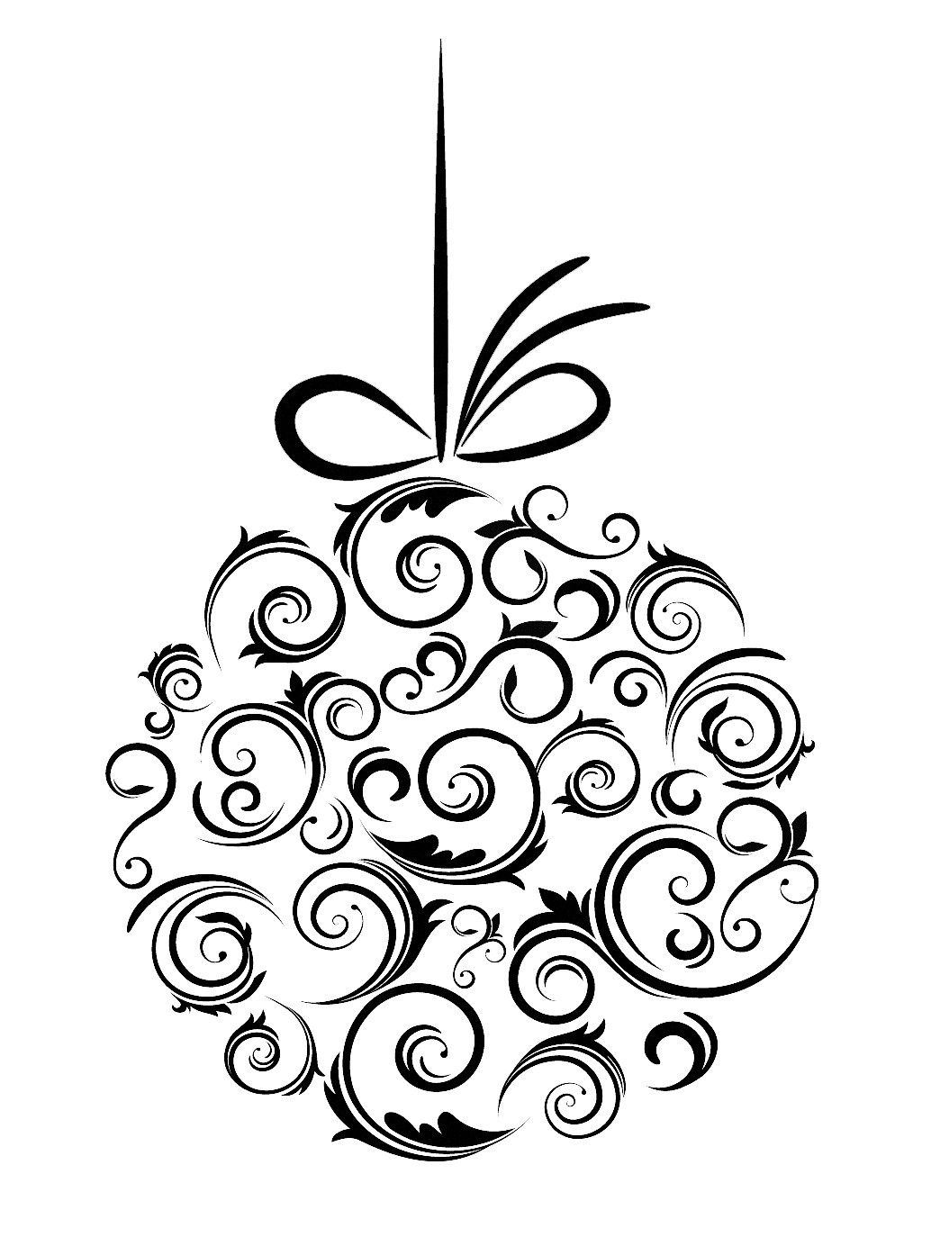 Christmas clipart black and white. Decorations nice 